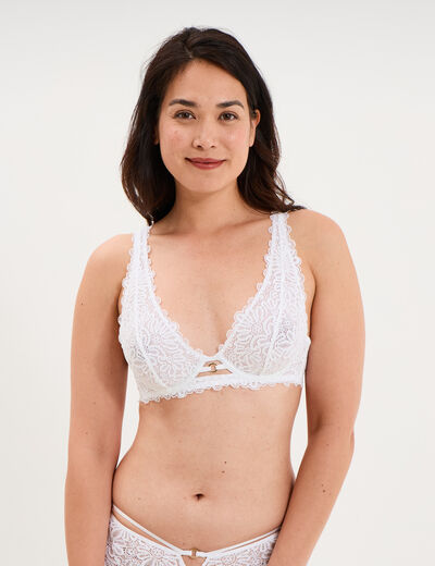 Soutien-gorge foulard dentelle blanc femme