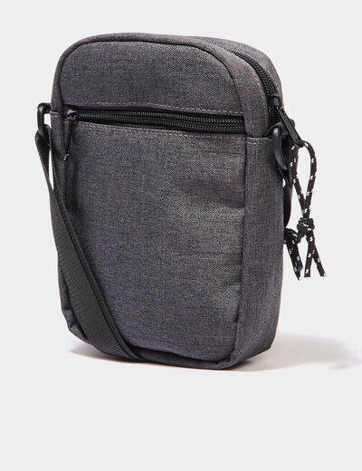 Sac pochette en bandouli&egrave;re gris fonc&eacute; homme