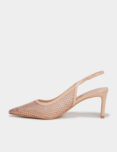 Escarpins à strass bout pointu Mosquitos sable femme