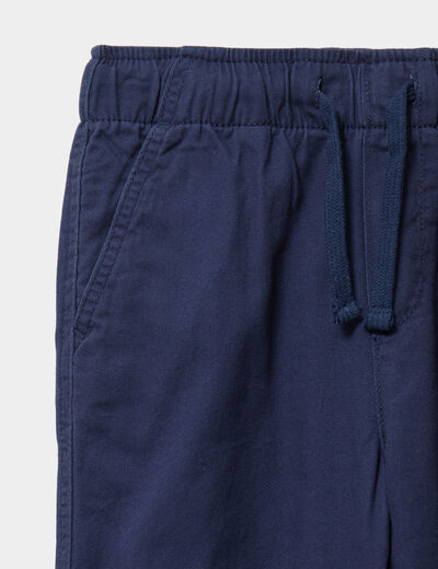 Pantalon jogger chaud doubl&eacute; coton bleu marine gar&ccedil;on