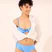 Haut de maillot de bain corbeille noeud bleu clair femme