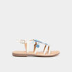 Sandales avec perles en cuir blanc fille