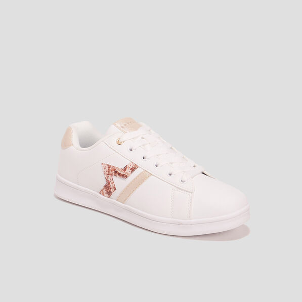 Tennis à lacets détails pailletés Creeks sable femme