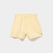 Short &eacute;lastiqu&eacute; broderie anglaise coton jaune clair fille
