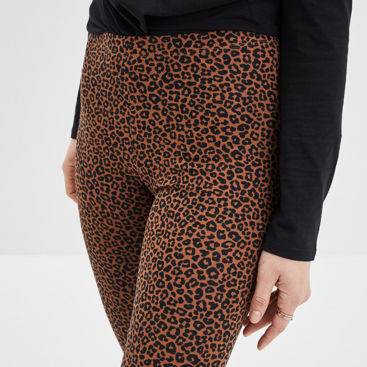 Legging taille haute marron femme