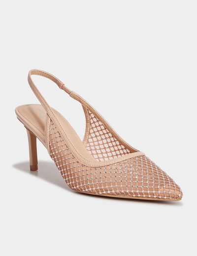 Escarpins à strass bout pointu Mosquitos sable femme