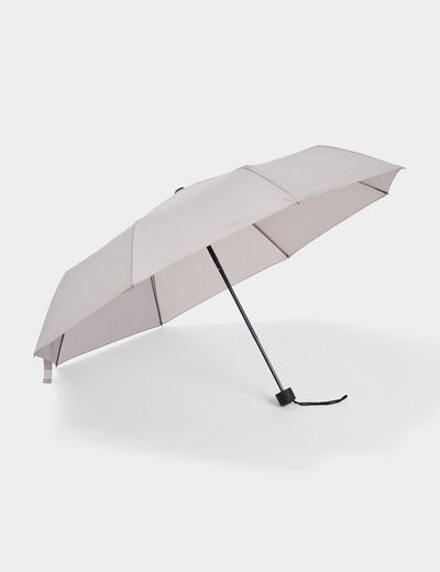 Parapluie compact pliable taupe mixte