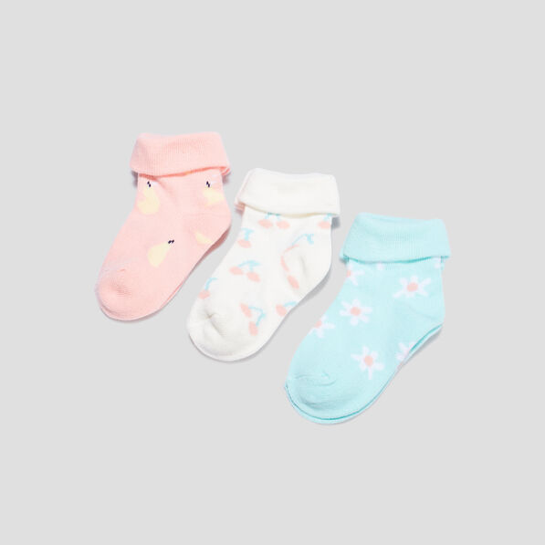 Lot 3 paires chaussettes multicolore bébé fille
