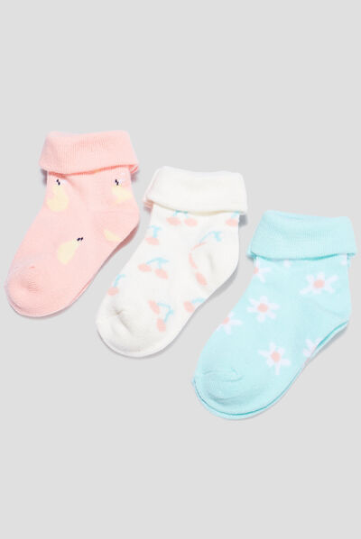 Lot 3 paires chaussettes multicolore bébé fille