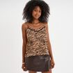 Caraco effet satin camel femme