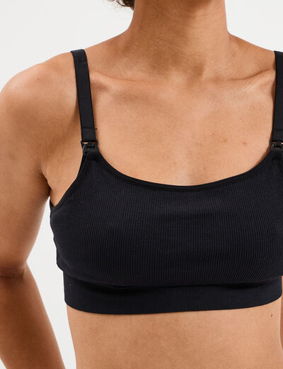 Lot 2 brassi&egrave;res d'allaitement noir femme