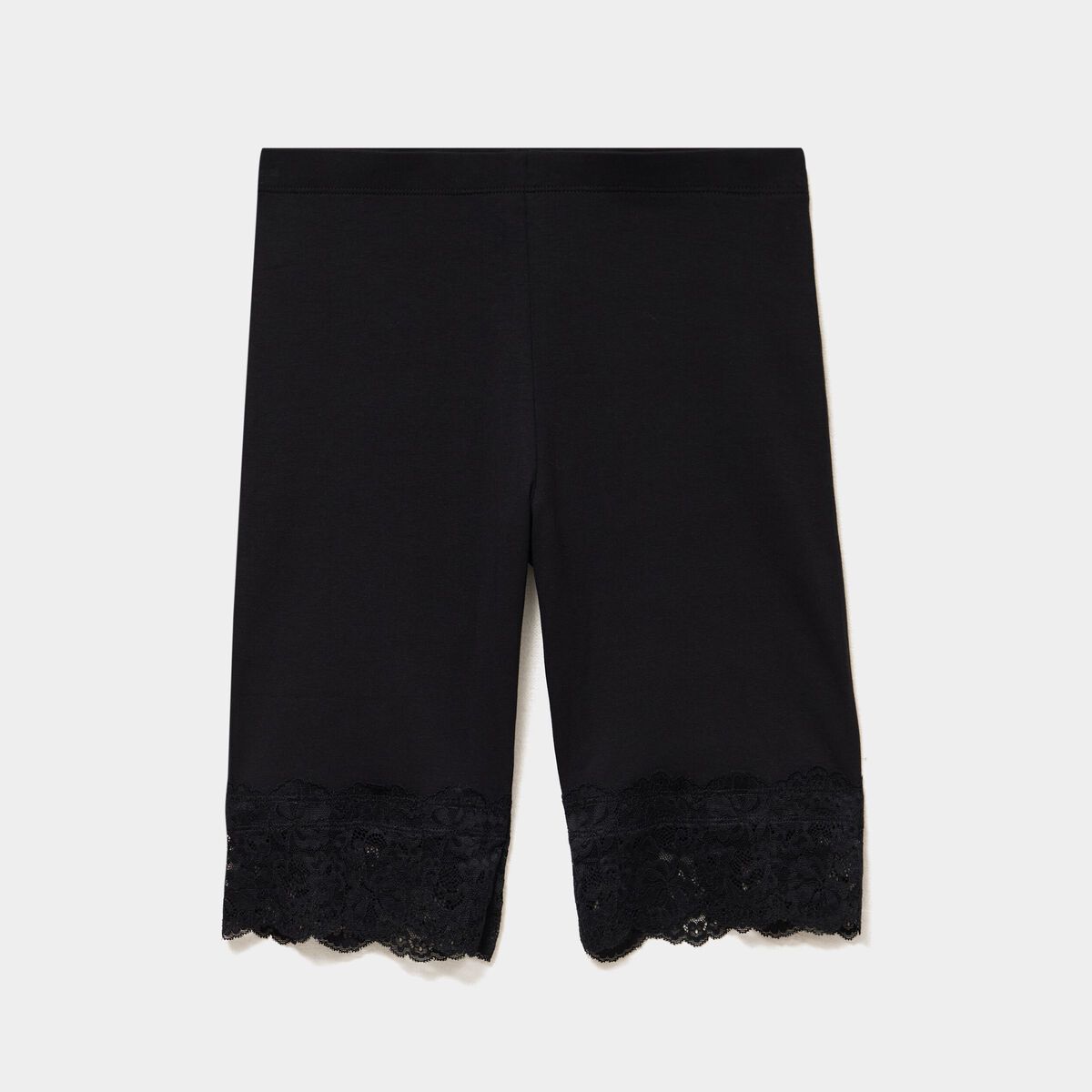 Short cycliste &agrave; dentelle noir femme