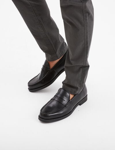 Mocassins à bout rond noir homme