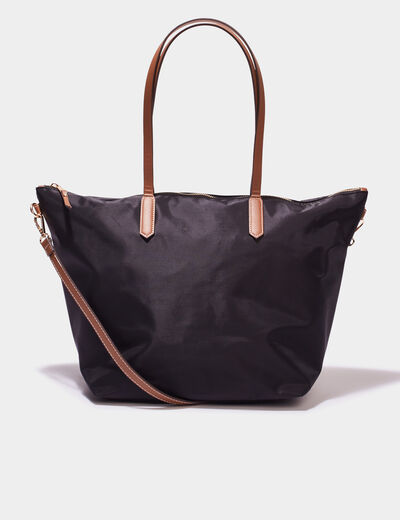 Sac shopper avec bandoulière noir femme