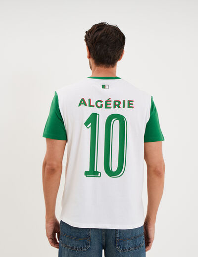 T-shirt maillot de football Alg&eacute;rie blanc mixte