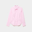 Chemise cintr&eacute;e stretch manches longues rose femme