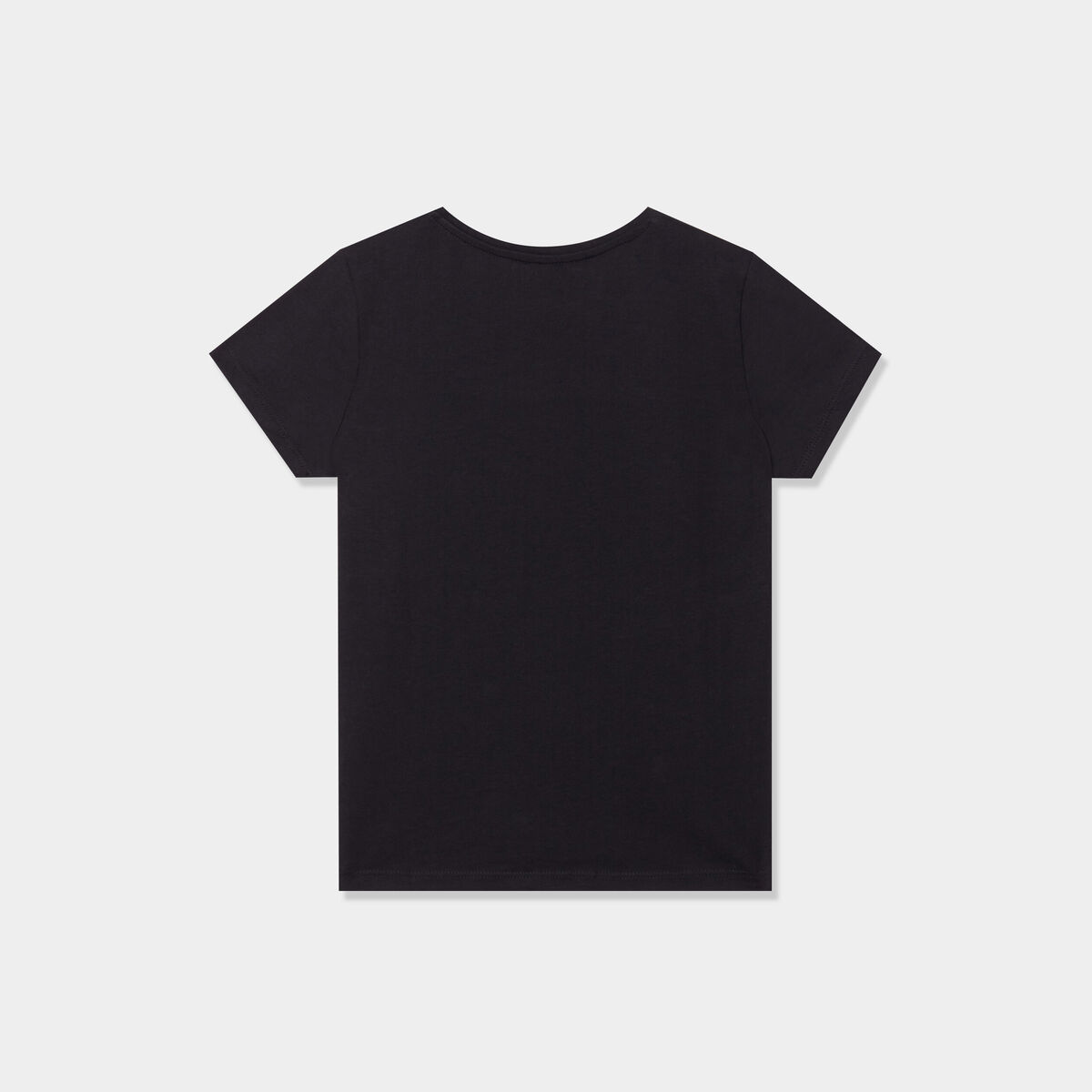 T-shirt manches courtes en coton noir fille