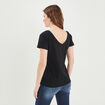 T-shirt à manches courtes noir femme