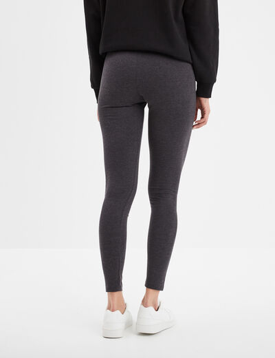 Legging long taille haute gris foncé femme
