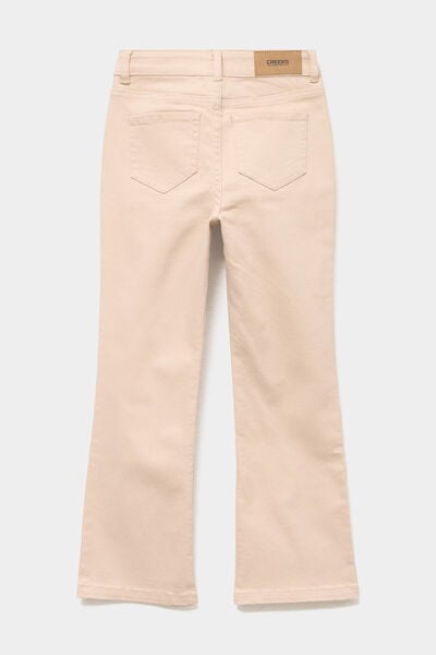 Pantalon bootcut twill 4 poches beige fille
