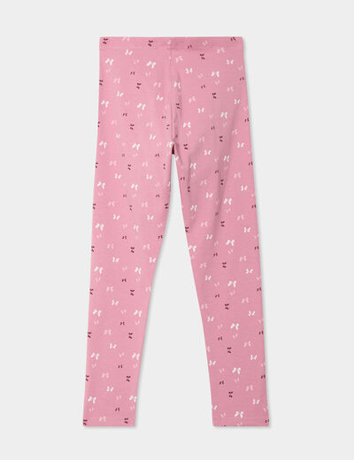 Legging long élastiqué coton vieux rose fille