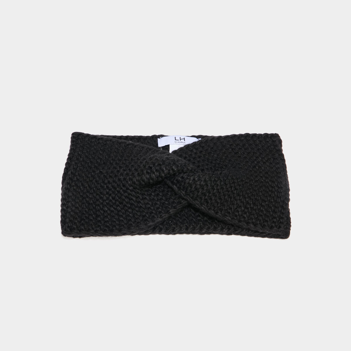 Bandeau tricot&eacute; noir femme