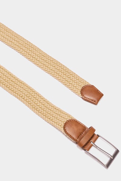 Ceinture tress&eacute;e sable homme