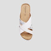 Mules pied large en cuir Confortissimo blanc femme