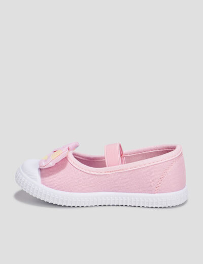 Babies en toile avec noeuds rose fille