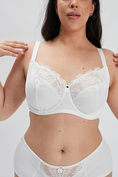 Soutien-gorge emboîtant microfibre blanc femme grande taille
