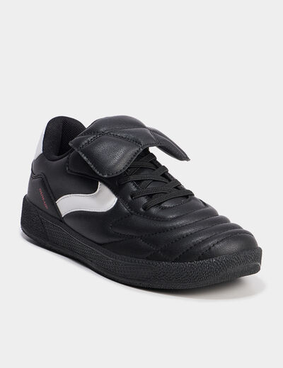 Tennis basses &agrave; lacets &eacute;lastiqu&eacute;s noir gar&ccedil;on