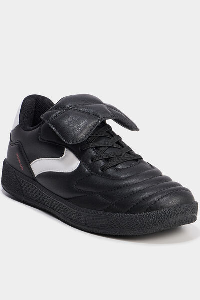 Tennis basses &agrave; lacets &eacute;lastiqu&eacute;s noir gar&ccedil;on