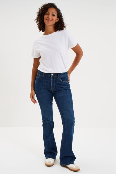 Jeans flare 5 poches denim stone femme