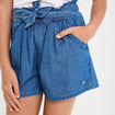 Short en jean avec ceinture noeud taille denim stone fille