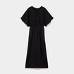 Robe longue &eacute;vas&eacute;e col cache-coeur noir femme