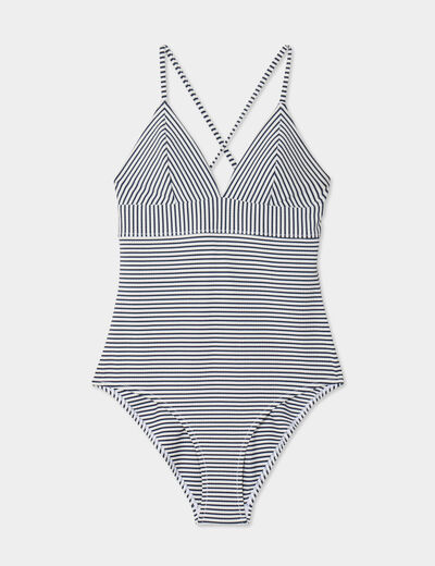 Maillot de bain une pièce bleu femme