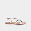 Sandales plates en cuir blanc femme