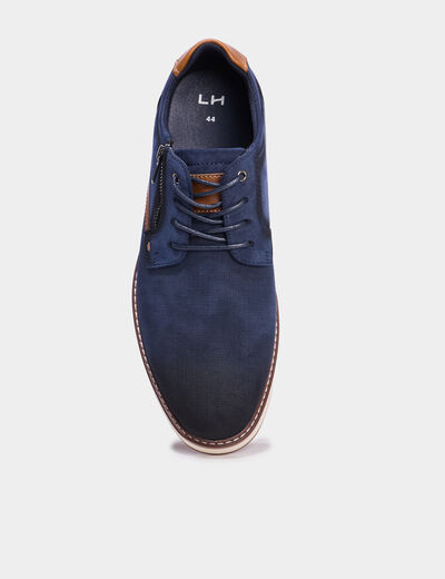 Derbies détails zippés bleu homme