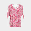 T-shirt fluide dos croisé ecru femme