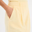 Pantalon large avec pinces jaune clair femme