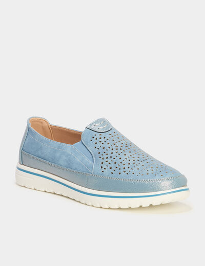 Mocassins pied large Confortissimo bleu marine femme