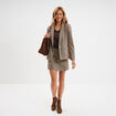 Jupe-short courte ajust&eacute;e marron femme