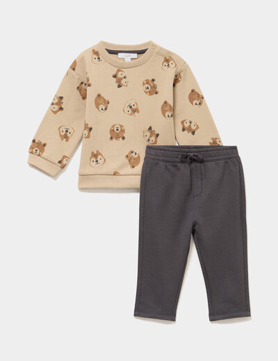Ensemble de jogging 2 pi&egrave;ces camel b&eacute;b&eacute; gar&ccedil;on