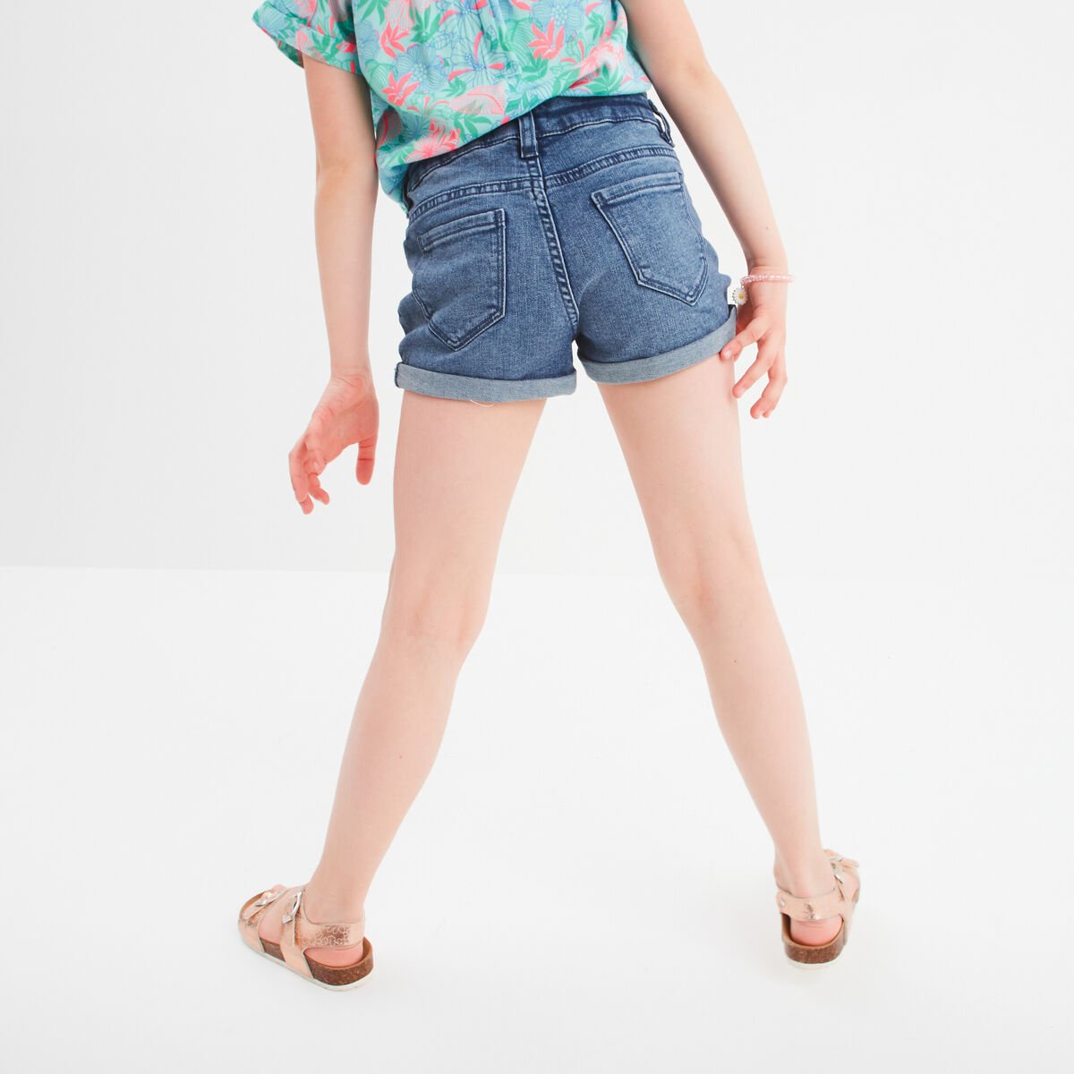 Short en jean denim 5 poches denim stone fille