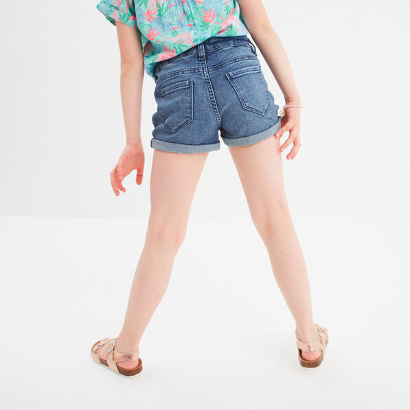 short en jean denim 5 poches denim stone fille Short en jean denim 5 poches denim stone fille