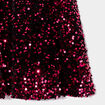 Robe trapèze à sequins manches courtes rose fushia fille