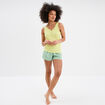 Ensemble pyjama short et débardeur vert femme