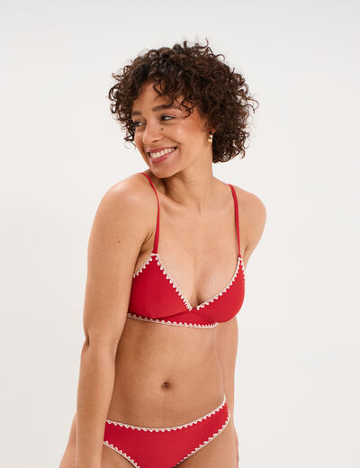 Haut de maillot de bain triangle rouge femme
