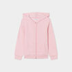 Sweat à capuche zippé rose clair fille