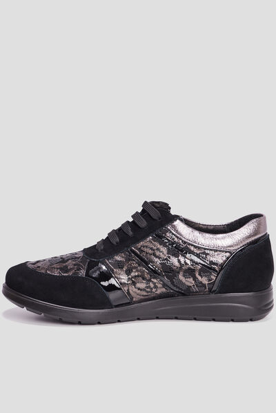 Baskets confort en cuir Confortissimo noir femme
